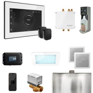 BLS1-WHXMB - Mr Steam Bliss Max Steam Shower Ctrl Pkg w/iSteamX Control and Steamhead in White Matte Black