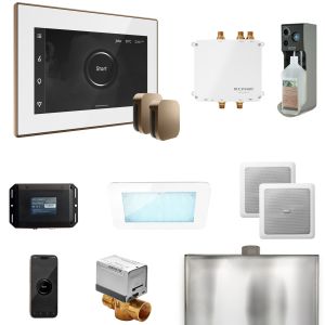 BLS1-WHXNB - Mr Steam Bliss Max Steam Shower Ctrl Pkg w/iSteamX Control and Steamhead in White Nouveau Bronze