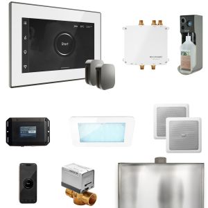 BLS1-WHXST - Mr Steam Bliss Max Steam Shower Ctrl Pkg w/iSteamX Control and Steamhead in White Satin Steel