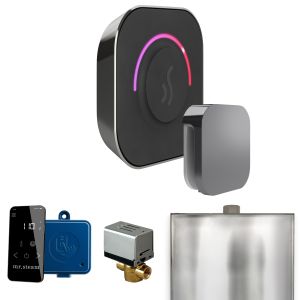 BTBL - Mr Steam ButlerTouch Steam Shower Ctrl Pkg w/TempoTouch Control and Steamhead in Brilliant Black
