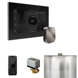 BXBKBL - Mr Steam XButler Steam Shower Ctrl Pkg w/iSteamX Control and Steamhead in Black Brilliant Black
