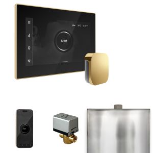 BXBKPB - Mr Steam XButler Steam Shower Ctrl Pkg w/iSteamX Control and Steamhead in Black Polished Brass
