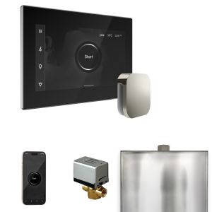 BXBKPC - Mr Steam XButler Steam Shower Ctrl Pkg w/iSteamX Control and Steamhead in Black Polished Chrome