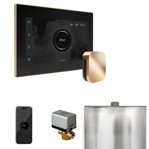 BXBKPG - Mr Steam XButler Steam Shower Ctrl Pkg w/iSteamX Control and Steamhead in Black Polished Gold