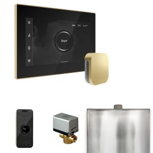 BXBKSB - Mr Steam XButler Steam Shower Ctrl Pkg w/iSteamX Control and Steamhead in Black Satin Brass