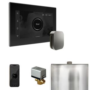 BXBKST - Mr Steam XButler Steam Shower Ctrl Pkg w/iSteamX Control and Steamhead in Black Satin Steel