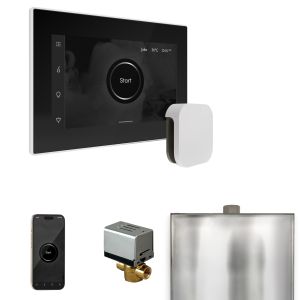 BXBKWH - Mr Steam XButler Steam Shower Control Package with iSteamX Control and Steamhead in Black White