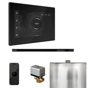 BXLBKMB - Mr Steam XButler Steam Shower Ctrl Pkg w/iSteamX Control and Linear Steamhead in Black Matte Black
