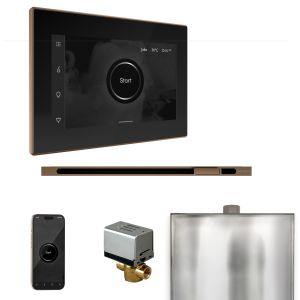 BXLBKNB - Mr Steam XButler Steam Shower Pkg w/iSteamX Control and Linear Steamhead in Black Nouveau Bronze