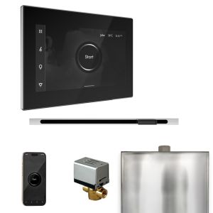 BXLBKPC - Mr Steam XButler Steam Shower Pkg w/iSteamX Control and Linear Steamhead in Black Polished Chrome