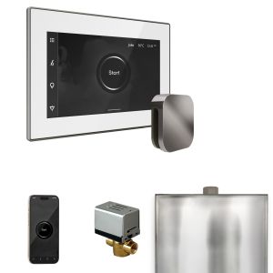 BXWHBL - Mr Steam XButler Steam Shower Pkg w/iSteamX Control and Linear Steamhead in White Brilliant Black