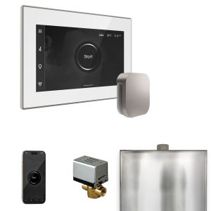BXWHBN - Mr Steam XButler Steam Shower Pkg w/iSteamX Control and Linear Steamhead in White Brushed Nickel