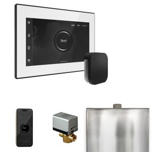 BXWHMB - Mr Steam XButler Steam Shower Ctrl Pkg w/iSteamX Control and Linear Steamhead in White Matte Black