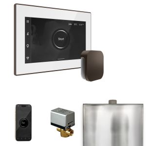 BXWHOB - Mr Steam XButler Steam Shower Pkg w/iSteamX Control and Linear Steamhead in White OilRubBronze