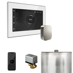 BXWHPN - Mr Steam XButler Steam Shower Pkg w/iSteamX Control and Linear Steamhead in White Polished Nickel