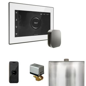 BXWHST - Mr Steam XButler Steam Shower Ctrl Pkg w/iSteamX Control and Linear Steamhead in White Satin Steel