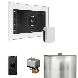 BXWHWH - Mr Steam XButler Steam Shower Control Package with iSteamX Control and Linear Steamhead in White