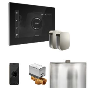 BXXBKPC - Mr Steam XButler Max Steam Shower Ctrl Pkg w/iSteamX Control and Steamhead in Black Polished Chrome