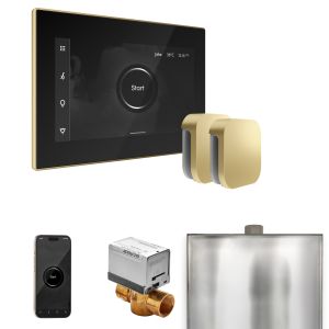 BXXBKSB - Mr Steam XButler Max Steam Shower Ctrl Pkg w/iSteamX Control and Steamhead in Black Satin Brass