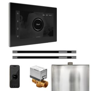 BXXLBKBL - Mr Steam XButler Max Steam Shower Pkg w/iSteamX Control and Linear Steamhead in Blk Brilliant Black