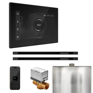 BXXLBKMB - Mr Steam XButler Max Steam Shower Pkg w/iSteamX Control and Linear Steamhead in Black Matte Black