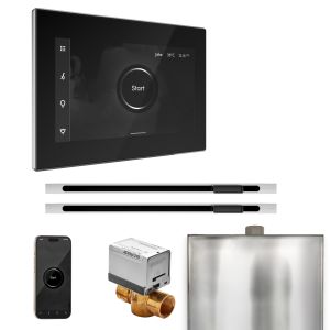 BXXLBKPC - Mr Steam XButler Max Steam Shower Pkg w/iSteamX Control and Linear Steamhead in Blk Polished Chrome
