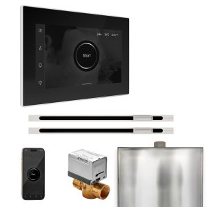 BXXLBKWH - Mr Steam XButler Max Steam Shower Ctrl Pkg w/iSteamX Control and Linear Steamhead in Black White