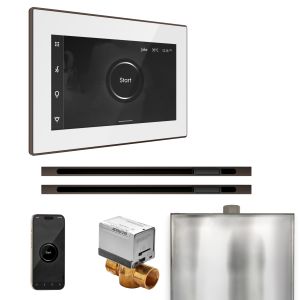 BXXLWHOB - Mr Steam XButler Max Steam Shower Pkg w/iSteamX Control and Linear Steamhead in White OilRubBronze