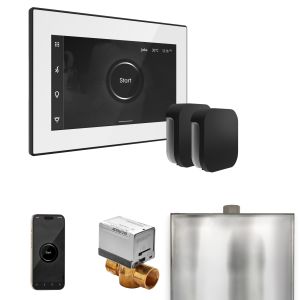 BXXWHMB - Mr Steam XButler Max Steam Shower Ctrl Pkg w/iSteamX Control and Steamhead in White Matte Black