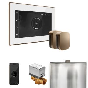 BXXWHNB - Mr Steam XButler Max Steam Shower Ctrl Pkg w/iSteamX Control and Steamhead in White Nouveau Bronze