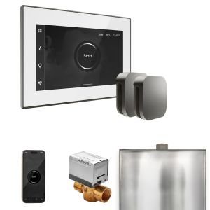 BXXWHST - Mr Steam XButler Max Steam Shower Ctrl Pkg w/iSteamX Control and Steamhead in White Satin Steel