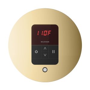 ITRDPB - Mr Steam iTempo Round Steam Shower Control and Steamhead in Polished Brass