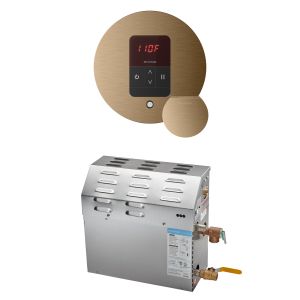 R12C10AE0000 - Mr Steam MS 12kW (12000W) Steam Shower Generator Package w/round iTempo Control in Brushed Bronze