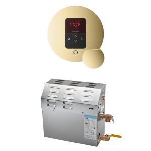 R05C10AF0000 - Mr Steam MS 5kW (5000W) Steam Shower Generator Package w/round iTempo Control in Polished Brass