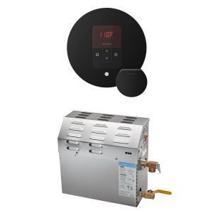 R05C10AI0000 - Mr Steam MS 5kW (5000W) Steam Shower Generator Package w/round iTempo Control in Matte Black