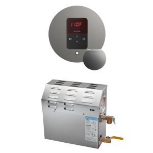 R10C10AK0000 - Mr Steam MS 10kW (10000W) Steam Shower Generator Package w/round iTempo Control in Satin Steel
