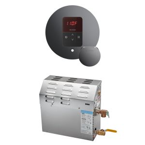 R05C10AL0000 - Mr Steam MS 5kW (5000W) Steam Shower Generator Package w/round iTempo Control in Brilliant Black