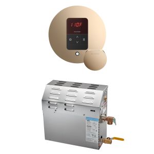 R05C10AM0000 - Mr Steam MS 5kW (5000W) Steam Shower Generator Package w/round iTempo Control in Polished Gold