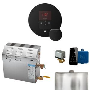 R07C1AAI0000 - Mr Steam MS 7.5kW (7500W) Steam Shower Generator Package w/round iTempo Control in Matte Black