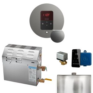 R07C1AAK0000 - Mr Steam MS 7.5kW (7500W) Steam Shower Generator Package w/round iTempo Control in Satin Steel