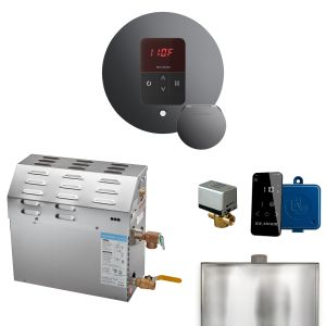 R07C1AAL0000 - Mr Steam MS 7.5kW (7500W) Steam Shower Generator Package w/round iTempo Control in Brilliant Black