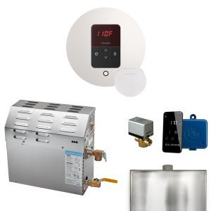 R15C1AAN0000 - Mr Steam MS 15kW (15000W) Steam Shower Generator Package w/round iTempo Control in White