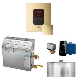 R10C1ABF0000 - Mr Steam MS 10kW (10000W) Steam Shower Generator Package w/square iTempo Control in Polished Brass