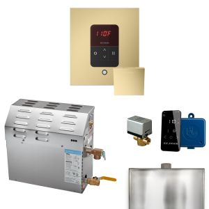 R07C1ABH0000 - Mr Steam MS 7.5kW (7500W) Steam Shower Generator Package w/square iTempo Control in Satin Brass