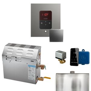 R05C1ABK0000 - Mr Steam MS 5kW (5000W) Steam Shower Generator Package w/square iTempo Control in Satin Steel