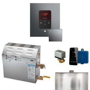 R10C1ABL0000 - Mr Steam MS 10kW (10000W) Steam Shower Generator Package w/square iTempo Control in Brilliant Black
