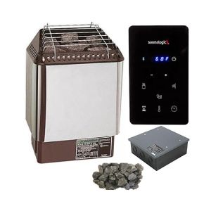 Amerec Designer SL2 Sauna 6.0kW for 175-310 sq ft Package with Saunalogic2, Contactor Box and Rocks