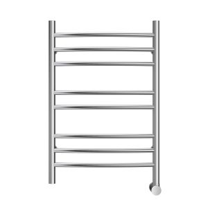W328 8-Bar Wall Mounted Electric Towel Warmer with Digital Timer in Stainless Steel Brushed