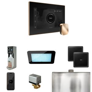 XDRM2BKPG - Mr Steam XDream Steam Shower Ctrl Pkg w/iSteamX Control and Steamhead in Black Polished Gold