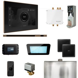 BLS1-BKLNB - Mr Steam Bliss Steam Shower Ctrl Pkg w/iSteamX Control and Linear Steamhead in Black Nouveau Bronze